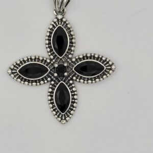 Colgante Obsidiana flor cuatro puntas