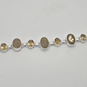 Pulsera Citrino y Cuarzo Rutilado
