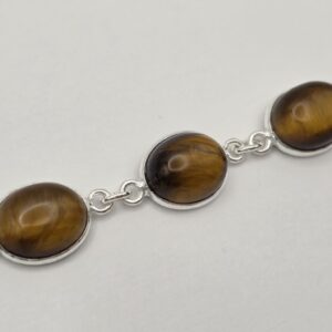 Pulsera Ojo de Tigre en Plata