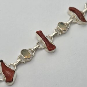Pulsera Coral y Ópalo Facetado