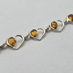 Pulsera Ámbar forma Corazón; con su certificado