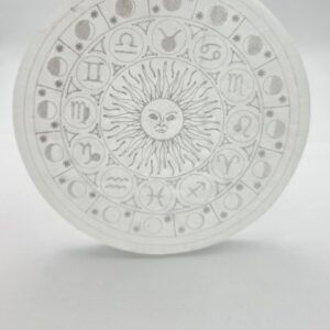 Placa Selenita Luna Sol y Runas