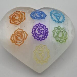 Corazón de Selenita 7 Chakras