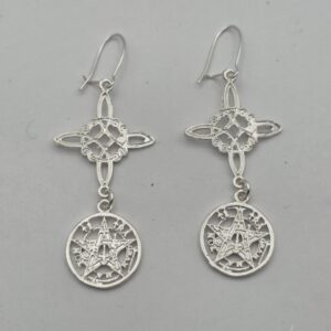 Pendientes de nudo de bruja con tetragramaton