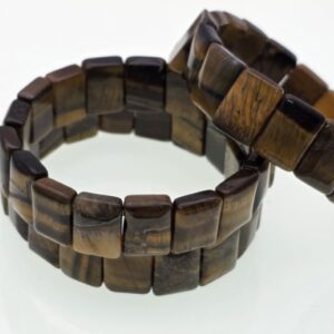 Pulsera Ojo de Tigre Elástica Cuadrada