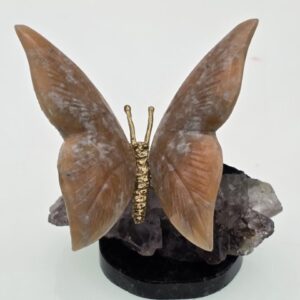 Mariposa de Calcita con Base Natural