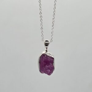 Rubí Natural en Cadena Plata Ajustable
