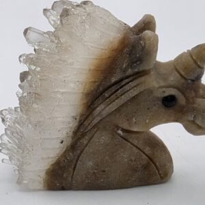 Unicornio drusa cuarzo decorativo místico