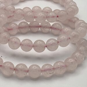 Pulsera Elástica de Cuarzo Rosa Natural